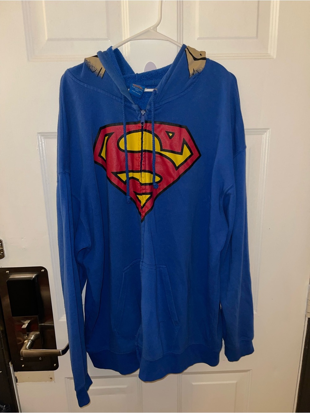 DC Comics Superman Blue Zip Hoodie Sweatshirt - Size 2X